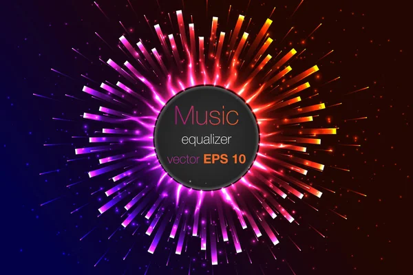 Müzik vektör yendi. Arka plan ışıklar. Soyut ekolayzer. Ses dalgası. Ses Ekolayzır teknoloji. Detaylı vektör bokeh. Metin için yer.