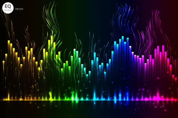 Muziek verslaan vector. Licht achtergrond. Abstracte equalizer. Geluidsgolf. Audio-equalizer technologie. Gedetailleerde vector bokeh. Ruimte voor tekst. — Stockvector