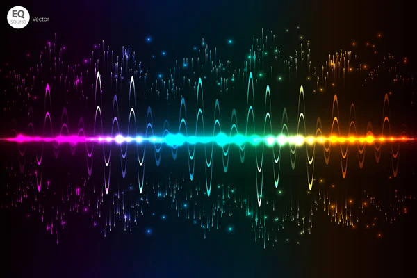 Müzik vektör yendi. Arka plan ışıklar. Soyut ekolayzer. Ses dalgası. Ses Ekolayzır teknoloji. Detaylı vektör bokeh. Metin için yer.