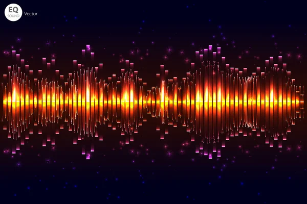 Musik Beat Vektor. Hintergrundbeleuchtung. Abstrakter Ausgleich. Schallwelle. Audio-Equalizer-Technologie. Vektor-Bokeh. Raum für Text. — Stockvektor