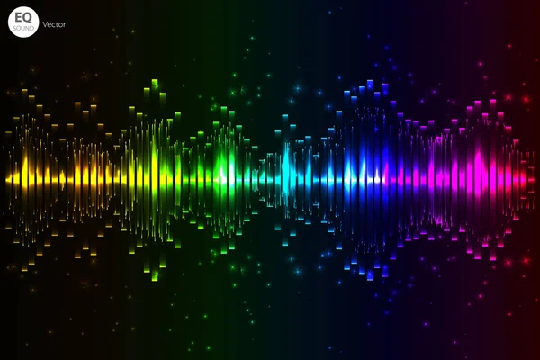 Müzik vektör yendi. Arka plan ışıklar. Soyut ekolayzer. Ses dalgası. Ses Ekolayzır teknoloji. Detaylı vektör bokeh. Metin için yer.