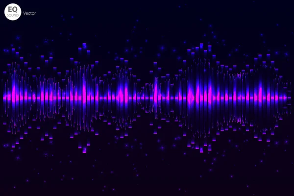 Musik Beat Vektor. Hintergrundbeleuchtung. Abstrakter Ausgleich. Schallwelle. Audio-Equalizer-Technologie. Vektor-Bokeh. Raum für Text. — Stockvektor