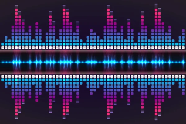 Music beat vector.  lights background. Abstract equalizer. Sound Wave. Audio equalizer technology. Detailed vector bokeh. Space For Text. — Stock Vector