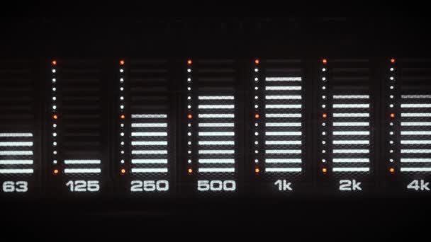 Equalizer display with flashing frequency levels — Stock Video