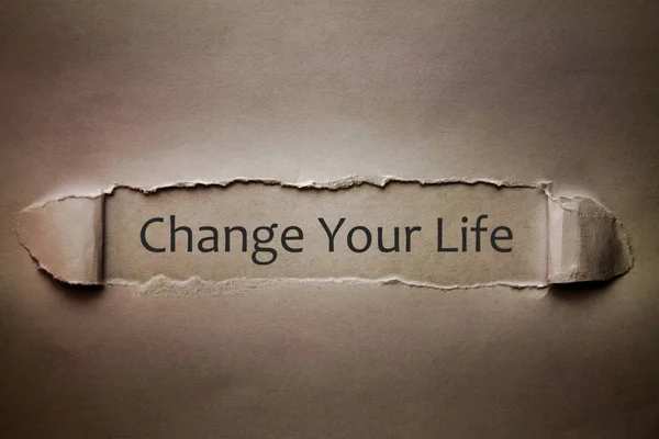 Change your life text on paper. — Stock Photo, Image