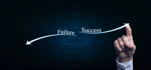 Αποτυχία και επιτυχία έννοια — Φωτογραφία Αρχείου