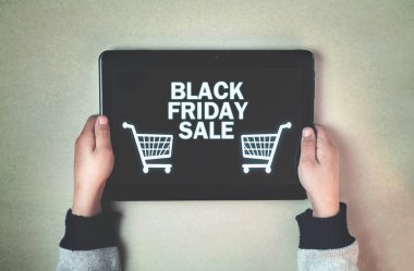 Siyah Cuma satış ekran Tablet.