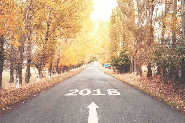Caminho para o Ano Novo 2018 — Fotografia de Stock