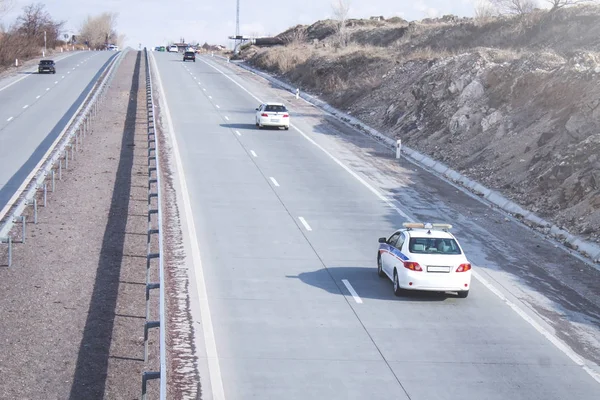 Police car on the road. — Stock Photo, Image