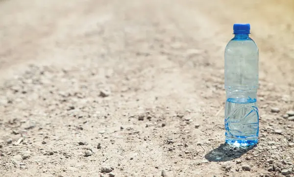 Plastic water bottle in outdoor.