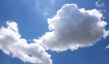 Güzel manzara. Mavi gökyüzü ve bulutlar