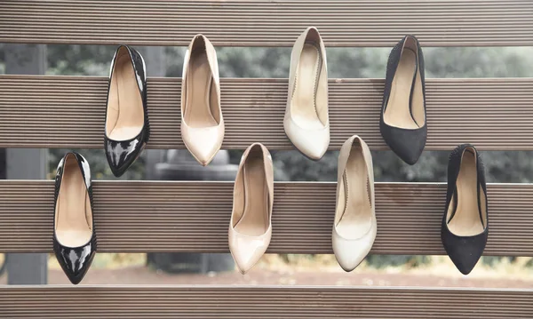 Kolekcja Skórzanych Butów Dla Kobiet — Zdjęcie stockowe