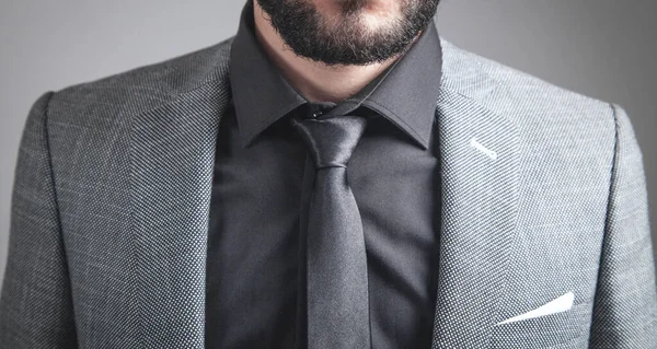 Businessman Wearing Black Tie Jacket — Stock Photo, Image
