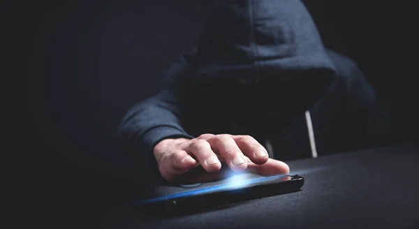 Hacker Smartphone Cyber Crime — Stock Photo, Image