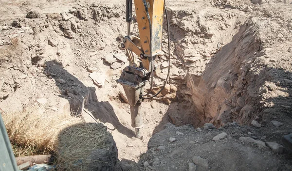 Drilling Machine Boring Holes Construction Site — Stock Photo, Image