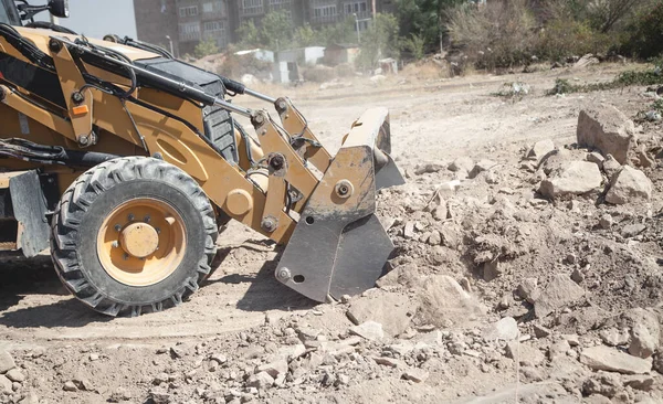 Excavator Works Construction Site — Stock Photo, Image