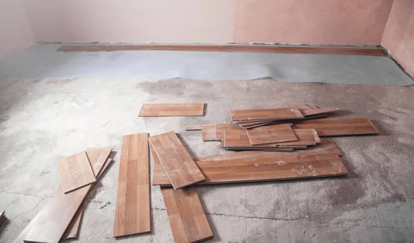 New Wooden Laminate Floor — Stock Photo, Image