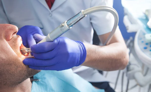 Dentist Drilling Tooth Patient Dental Procedure — Stock Photo, Image