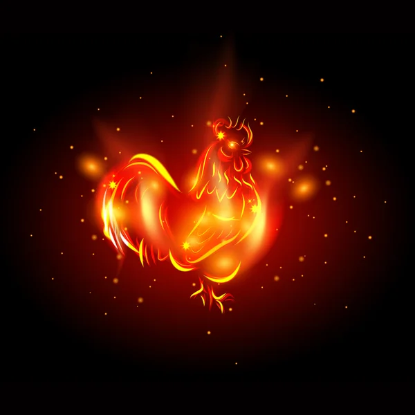 Horoz 2017.Red yangın horoz - yeni yılda Çin takvimine 2017 sembolü.