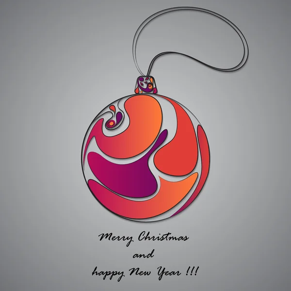 Noel top. Vektör Noel kartı. Noel arka plan christmas topu çizim ile.