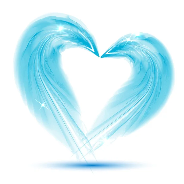Coeur de plumes sur fond blanc — Image vectorielle