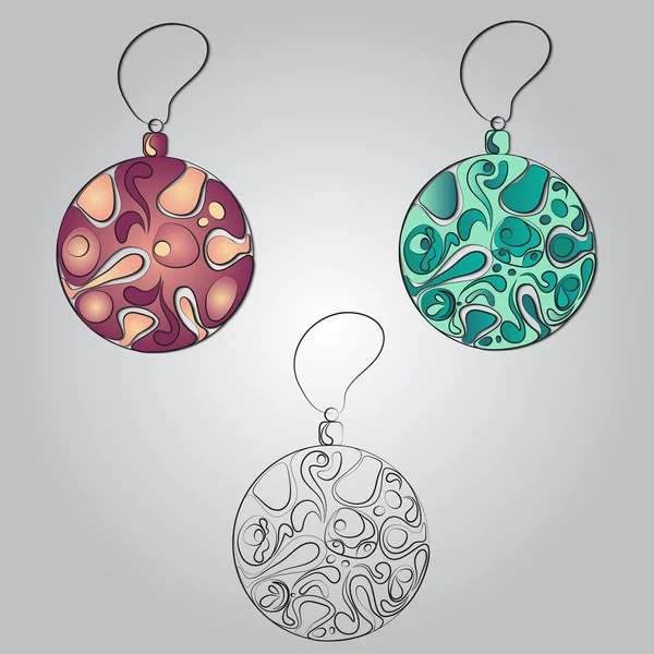 Güzel bir Noel top. Doodle etnik stilize tasarım.