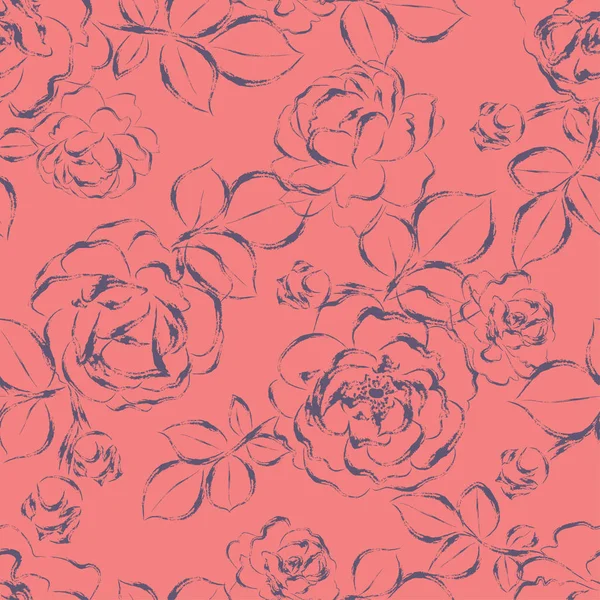 Belo padrão sem costura com rosas de jardim . —  Vetores de Stock