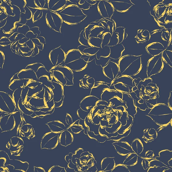 Schönes nahtloses Muster mit Gartenrosen. — Stockvektor