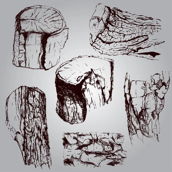 ahşap illüstrasyon, elle çizilmiş, kroki tarzı, beyaz arka plan üzerinde izole.