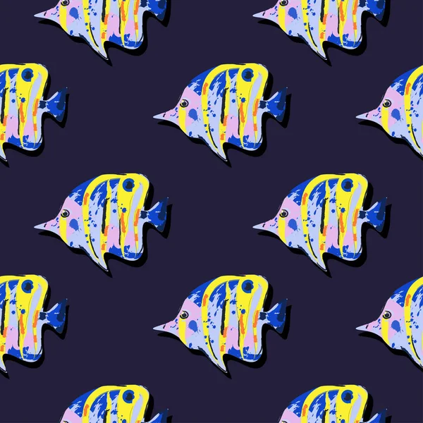 Tropikal balık ile Seamless şirin modeli