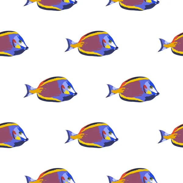 Modèle sans couture avec des poissons — Image vectorielle