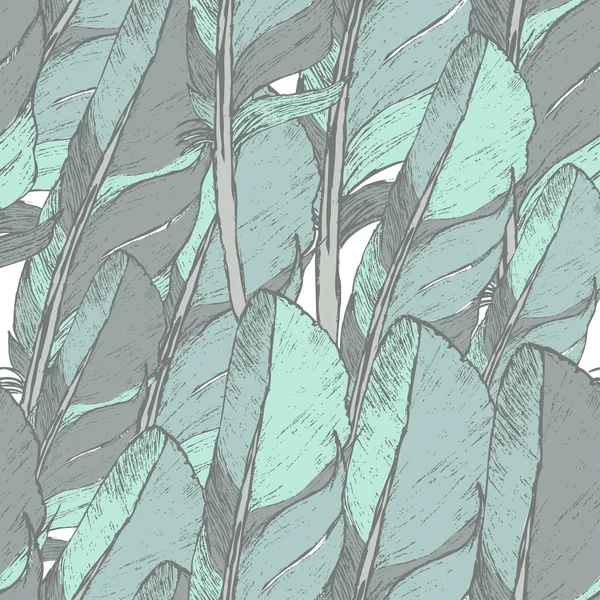 Seamless modeli çizilmiş tüyleri ile. Hippi tasarım öğeleri.