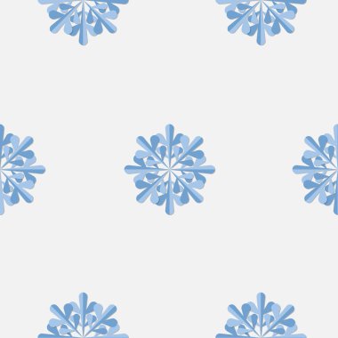 Kar taneleri seamless modeli. Mavi kar tanesi vektör xmas arka plan