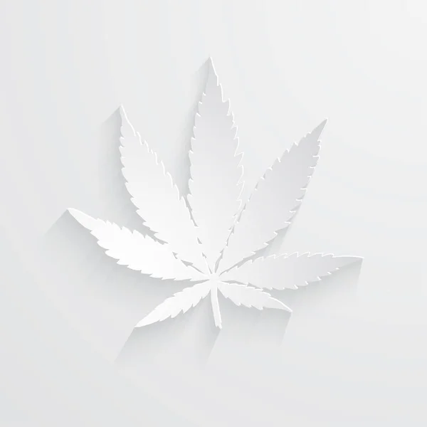Papier liść konopi lub marihuany wektor styl — Wektor stockowy