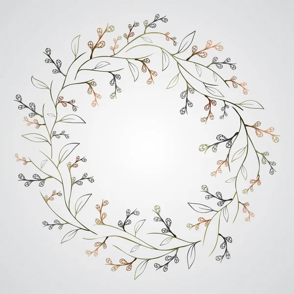 Doodle renkli tasarım öğesi. çelenk, çiçek öğeleri