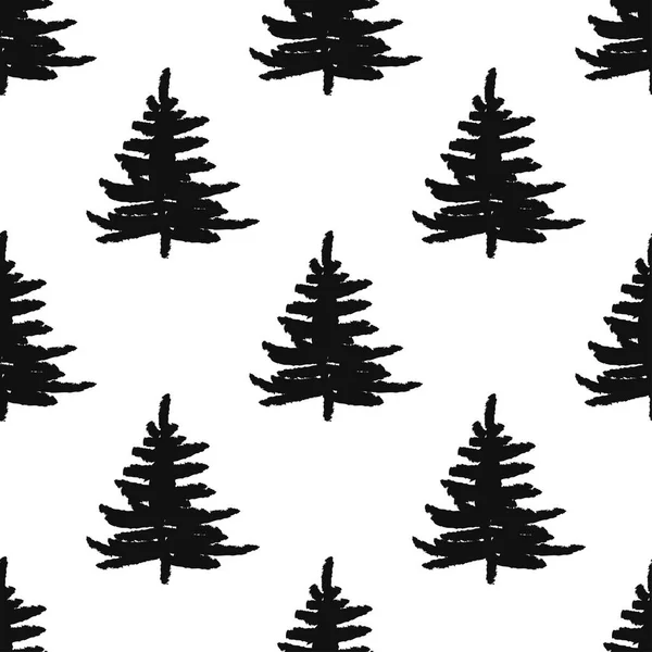 Fondo abstracto vector de arte. Ilustración del patrón sin costura del árbol de Navidad para el papel de envolver de la tela — Archivo Imágenes Vectoriales