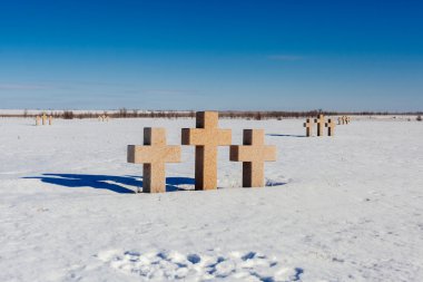 Volgograd şehri yakınlarındaki Alman askeri anıt mezarlığı
