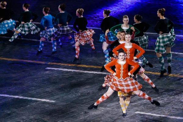 Moskova, Rusya - 26 Ağustos 2016: İşçinin kule Uluslararası Askeri Müzik Festivali.