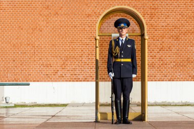 Moskova, Rusya - 02 Eylül 2016: Cumhurbaşkanlığı Onur Muhafız Saatlik değişiklik.