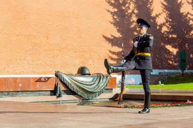 Moskova, Rusya - 02 Eylül 2016: Cumhurbaşkanlığı Onur Muhafız Saatlik değişiklik.