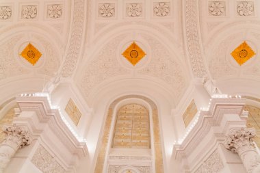 Grand Kremlin Palace, Moskova Georgievsky koridorda iç görünüm. 1849 yılında inşa edilen sarayın Rusya cumhurbaşkanı'nın resmi konutu olduğunu. 