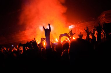 Moskova, Rusya - 25 Şubat 2017: Rus alternatif nu-metal rapcore grup yuvası canlı Yotaspace Kulübü'nde 05 Şubat 2017 Moskova, Rusya'nın performans. 