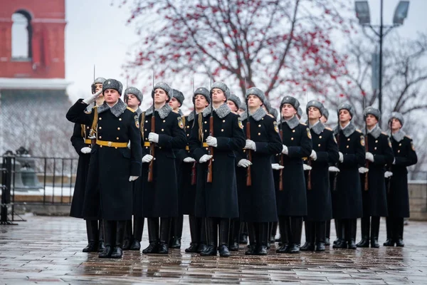 Moscow Russia December 2017 Formation Presidential Regiment Service Moscow Kremlin — Stock Photo, Image