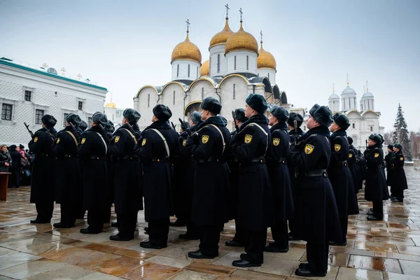 Moscow Rússia Dezembro 2017 Formação Regimento Presidencial Serviço Comando Kremlin — Fotografia de Stock