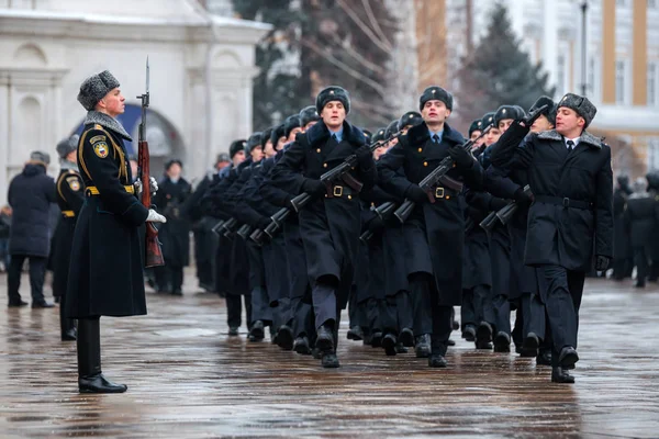 Moscow Rússia Dezembro 2017 Guarda Honra Regimento Presidencial Serviço Comandante — Fotografia de Stock