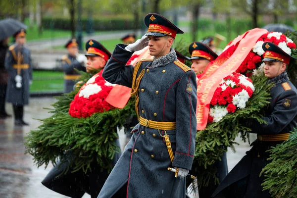 Moskau Russland Mai 2017 Die Ehrengarde Des Präobraschenski Regiments 154 — Stockfoto