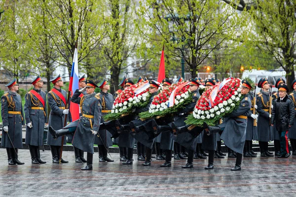 Moskwa Rosja Maja 2017 Straży Honoru 154 Pułku Preobrażenskij Mundur — Zdjęcie stockowe