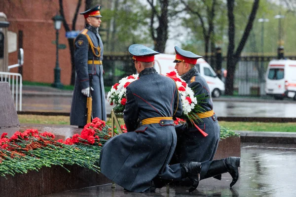 Moskau Russland Mai 2017 Die Ehrengarde Des Präobraschenski Regiments 154 — Stockfoto