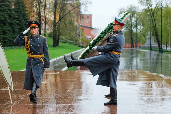 Moscow Rússia Maio 2017 Guarda Honra Regimento Preobrazhensky 154 Uniforme — Fotografia de Stock