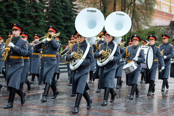 Moscow Rússia Maio 2017 Banda Exemplar Militar Guarda Honra Evento — Fotografia de Stock